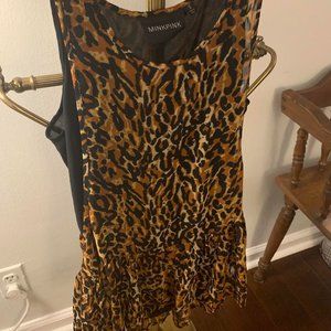 leopard print dress with flouncy bottom